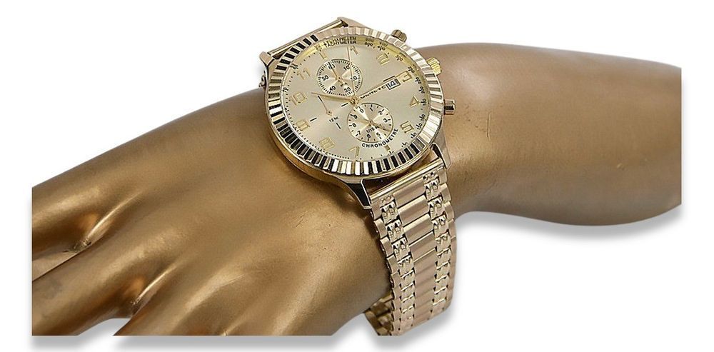 Zegarek męski z różowego złota 14k 585 Geneve mw007r&mbw006r Katowice