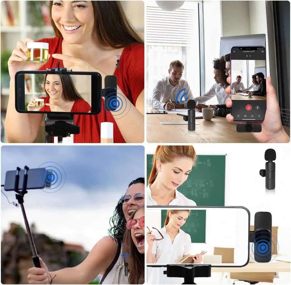 Bezprzewodowy mikrofon do iPhone, 2,4 GHz - Youtube, Tiktok, Wywiady