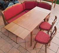 Komplet: rogówka/narożnik stół rozkładany i dwa krzesła mozliwy transp