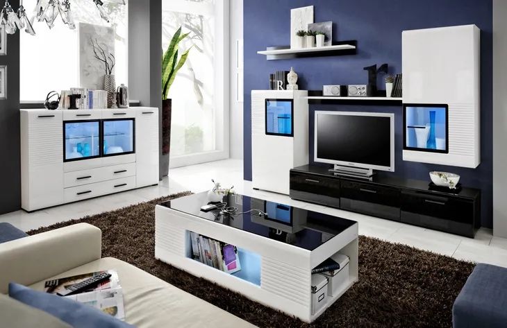 Stolik kawowy/ława bialy- połysk -szklo model Panda