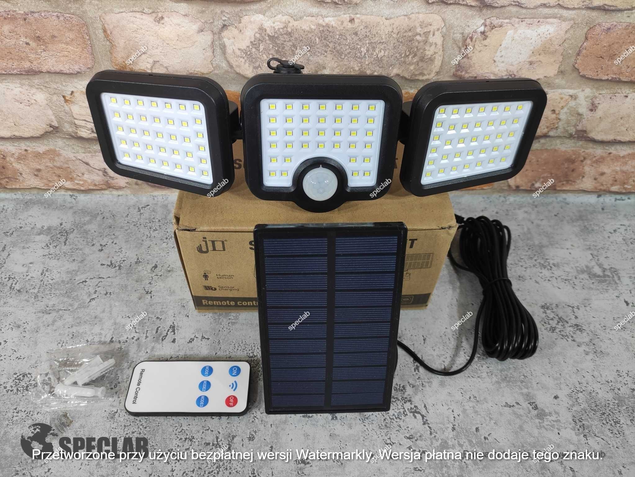 Lampa Solarna-3955 Uliczna LED CZUJNIK RUCHU Zmierzchu