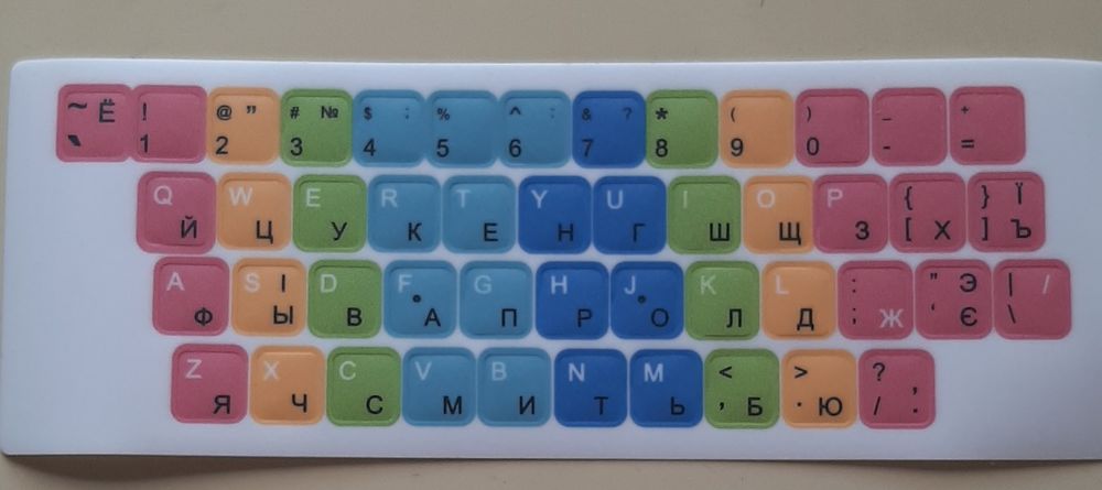 Наклейки на клавіатуру різнокольорові