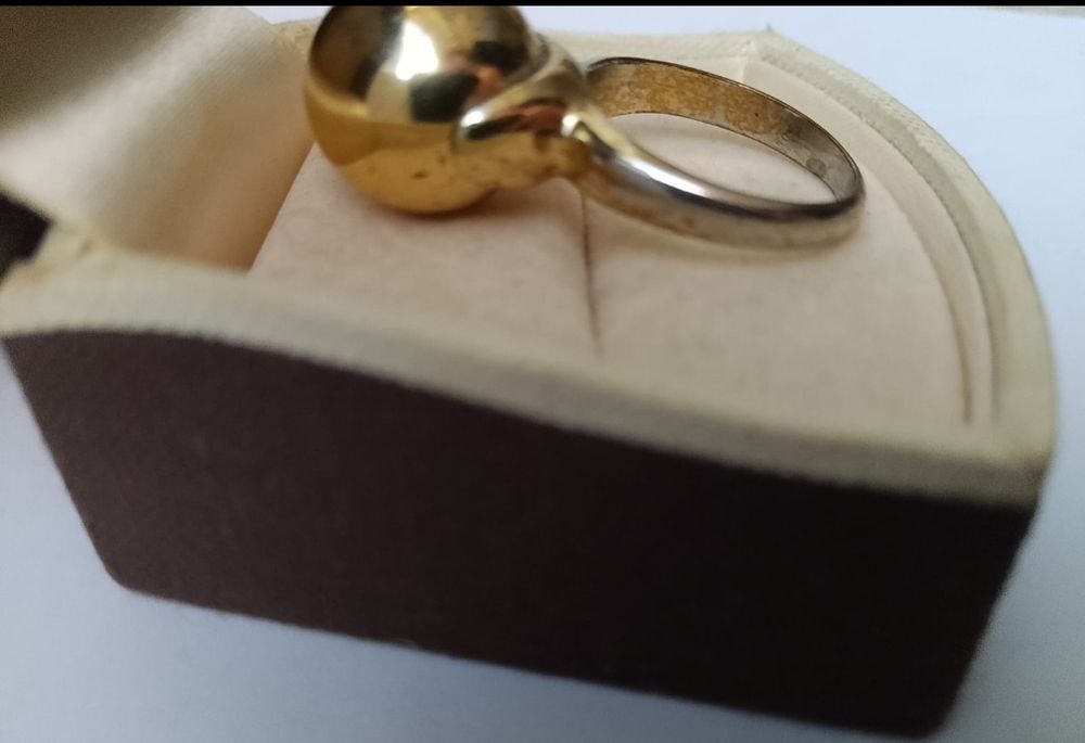 Pierścionek złota kulka olbrzymi rozmiar 20