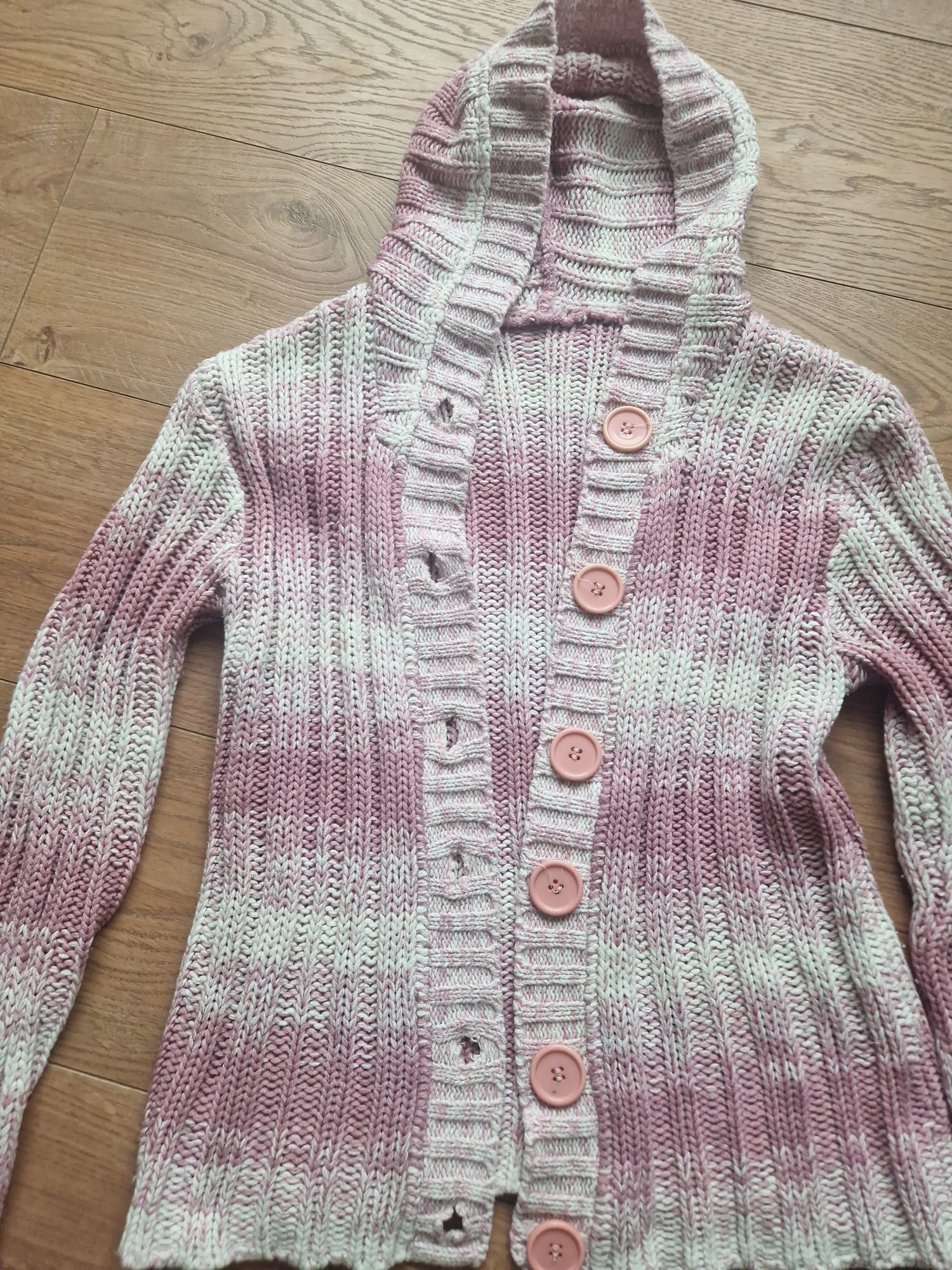 Rozpinany sweter z kapturem ombre S