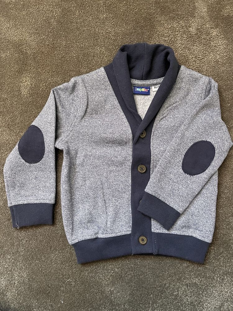 Sweter dziecięcy niemowlęcy na guziki elegancki szary 86 / 92 chłopięc