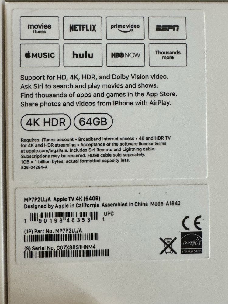 Apple TV 4K 64GB (MP7P2)
