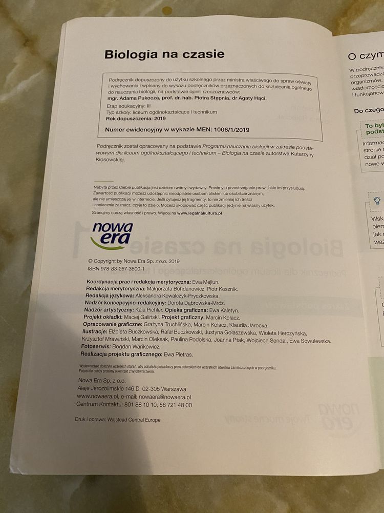Biologia na czasie 1 Podręcznik