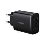 Ładowarka Sieciowa Baseus Compact 3X Usb Type A 17W Czarna