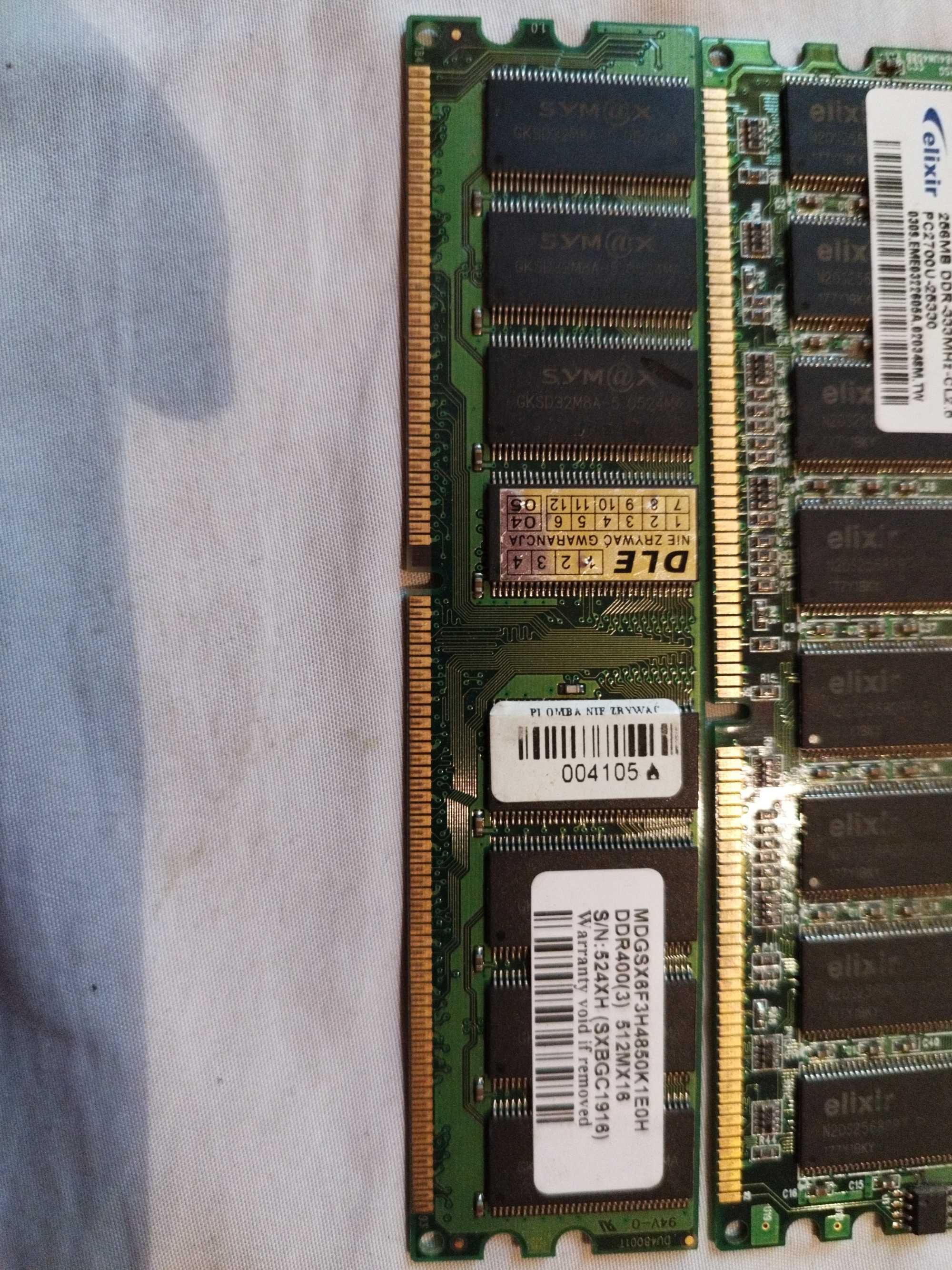 Ram DDR i DDR2 różne do PC ( 7 kości )