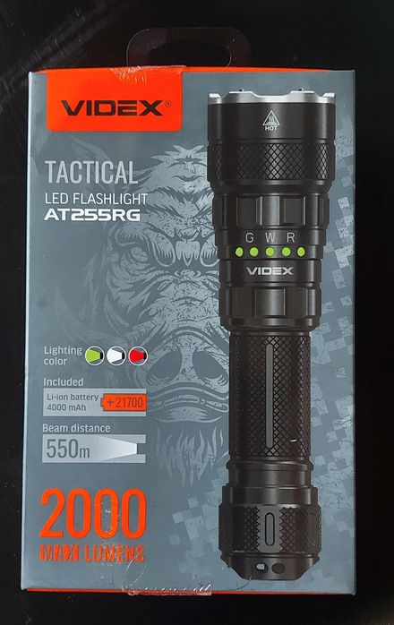 VIDEX Тактичний  ліхтарик VLF-AT255RG red + green 200lm