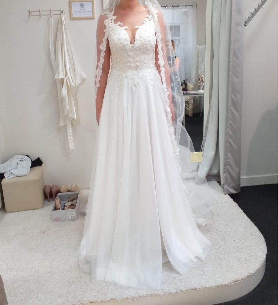 Suknia slubna Tess Bridal plus welon