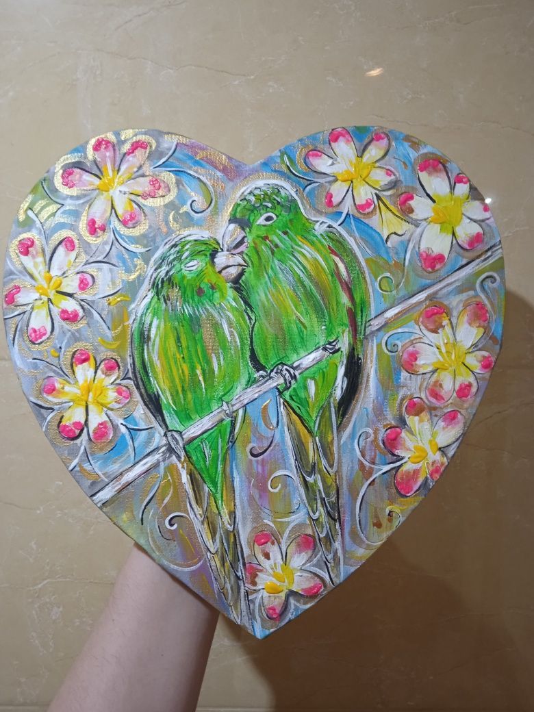 Zielone papużki obraz