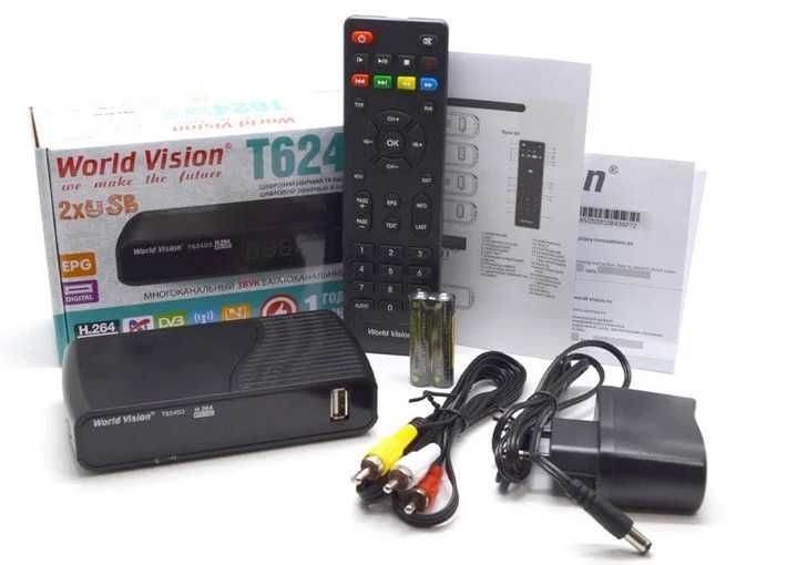 тюнер DVB Т2 тюнер World Vision T624D3\D2 IPTV плеер,YouTube,Цифровой