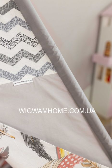 Великий Дитячий Вігвам 150х150х200см "Великі Пірʼя", Повний комплект