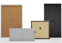 Armário Persiana 780x800x420 mm Cinza / Preto com 1 Prateleira NOVO
