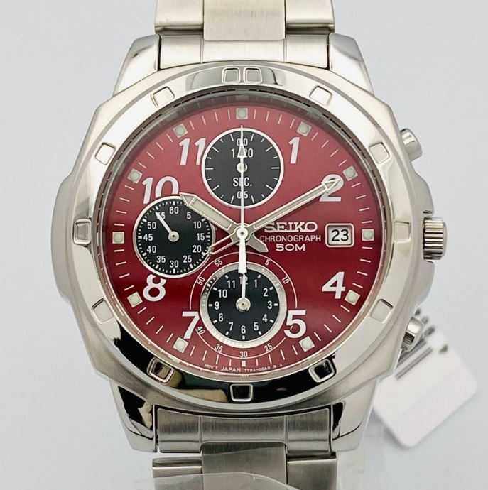Relógio Seiko Chronograph Red Dial 7T92 0CA0