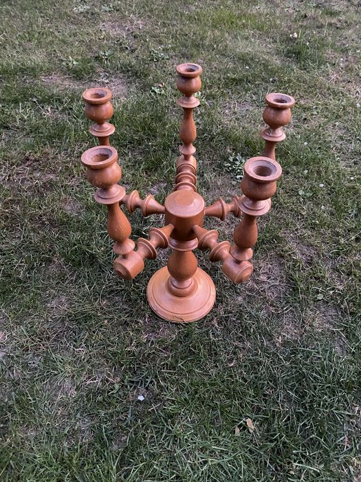 Drweniany świecznik