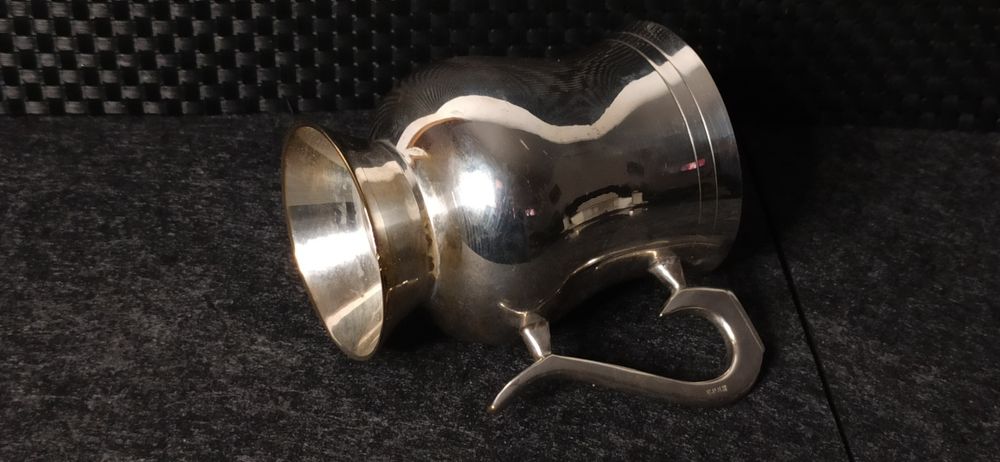 Kubek na stopie  Posrebrzany EPNS H  11 cm  V 0,355, 12 Oz