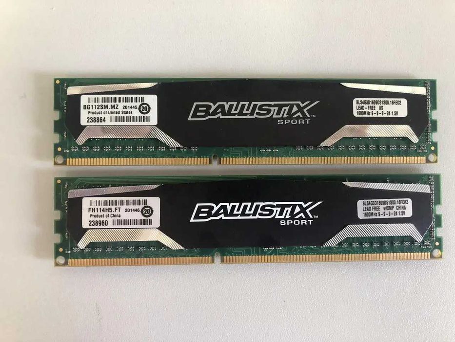 Оперативна пам'ять Crucial Ballistix Sport 8GB 4+4 DDR3 PC3-12800 1600