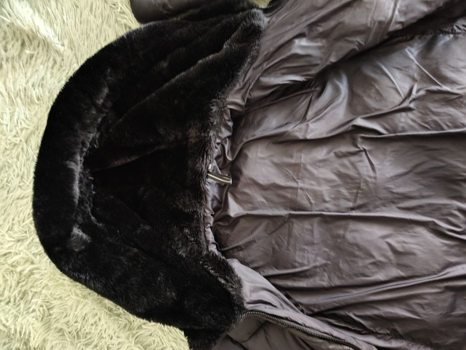 Пуховик зимовий довгий CMP чорний XXS з теплим капішоном
