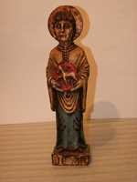 Rzeżba figura św.Jan Chrzciciel nromańska drewno polichromia Śląsk 19w