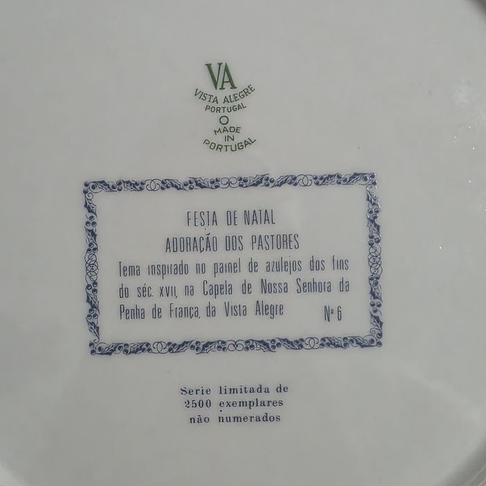 Prato Festa de Natal 1976 da Vista Alegre