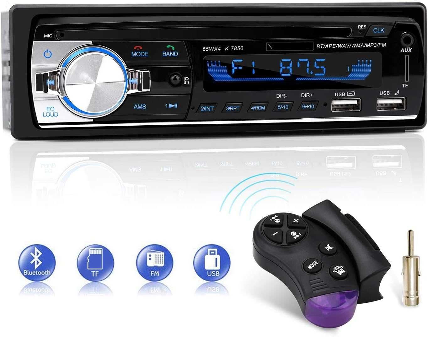 Auto radio carro Bluetooth usb microsd  comando 1 din