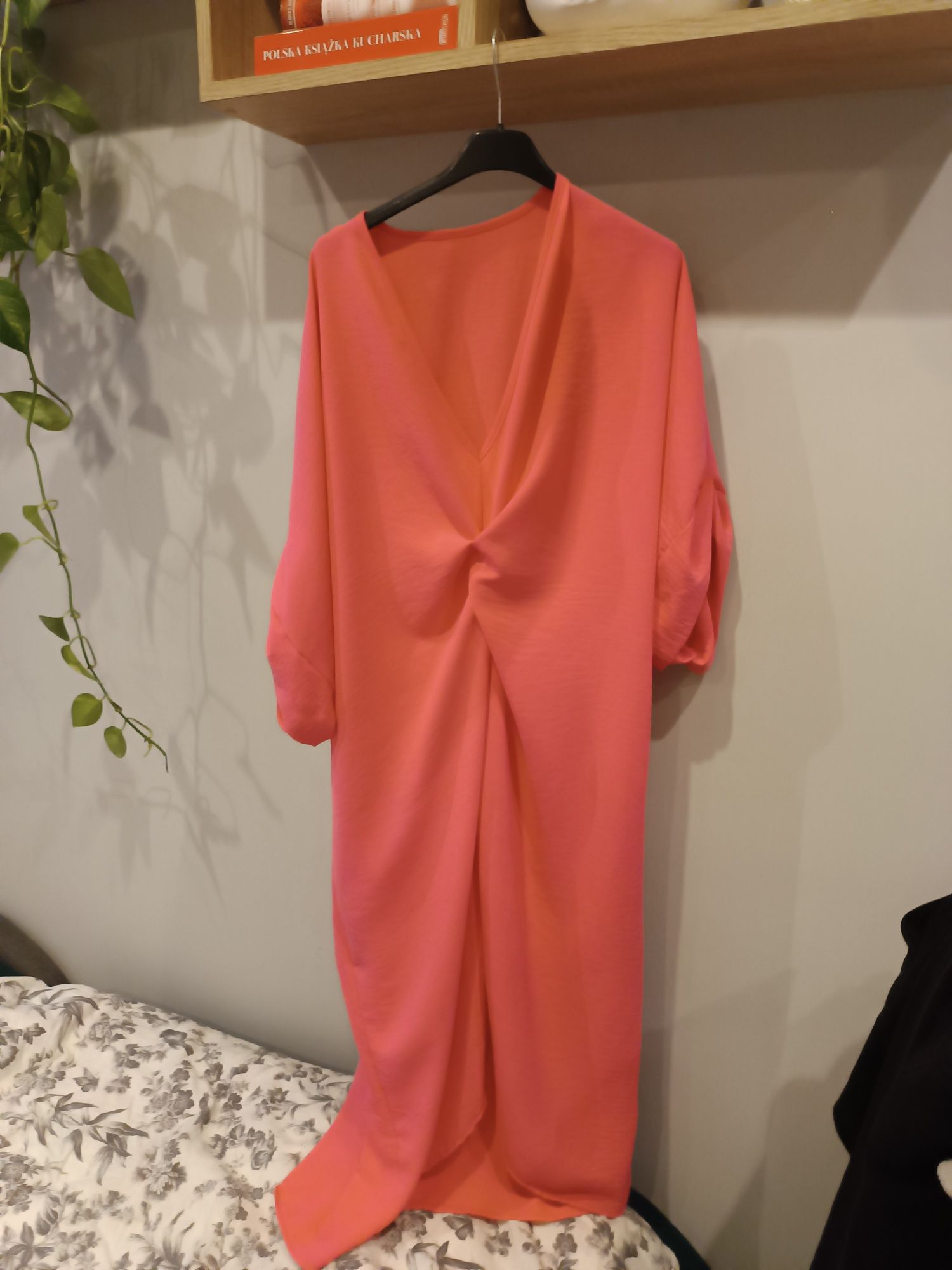 Przepiękna różowa suknia oversize 140 160 biust