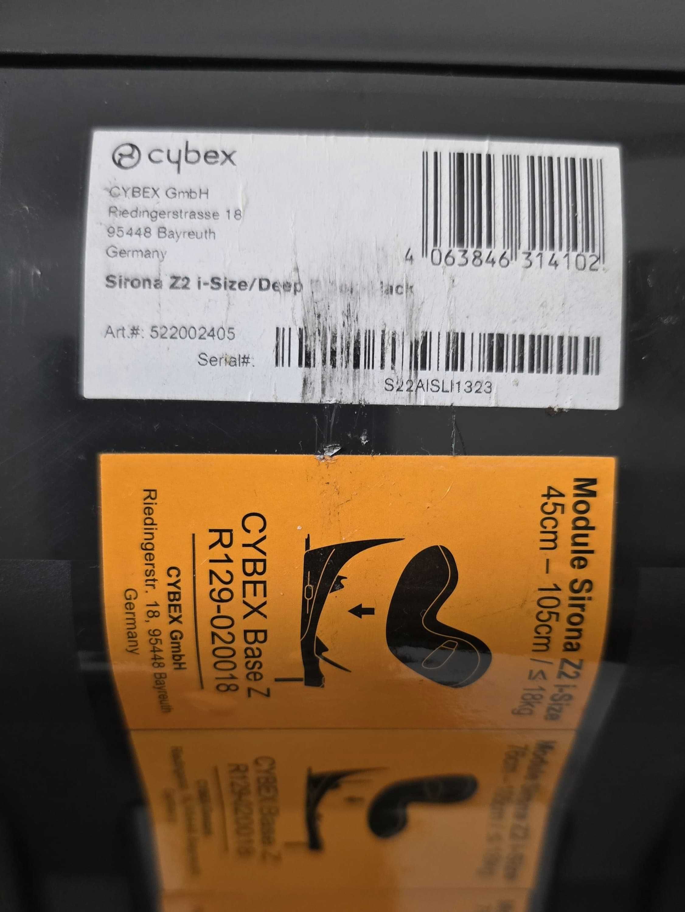 Cybex Sirona Z2 i-Size 0-18kg Plus Deep Black + Baza Z2