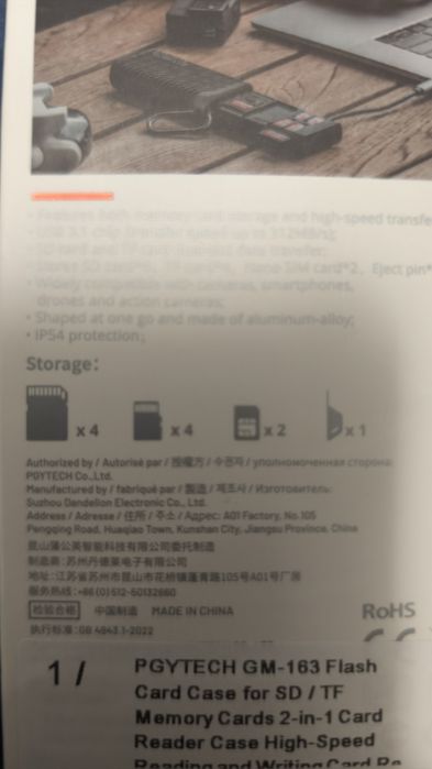 PGYTECH CreateMate – Leitor e Estojo para Cartões de Memória de Alta V