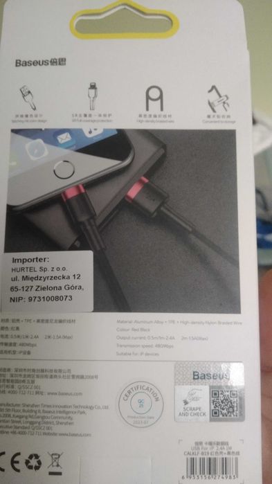 Kabel USB A  baseus 2.4A