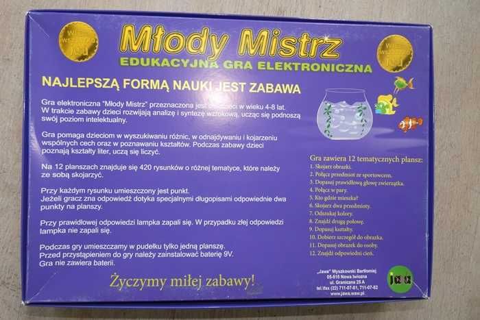 Edukacyjna gra elektroniczna Młody Mistrz + bateria; JAWA-stan idealny