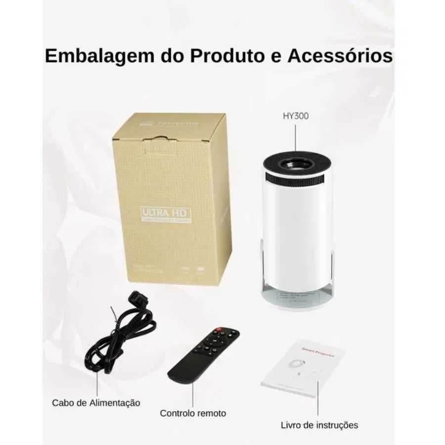 Projetor HY300PRO ANDROID 11 1GB/8GB 260ANSI 4K WiFi Bluetooth / 1080P