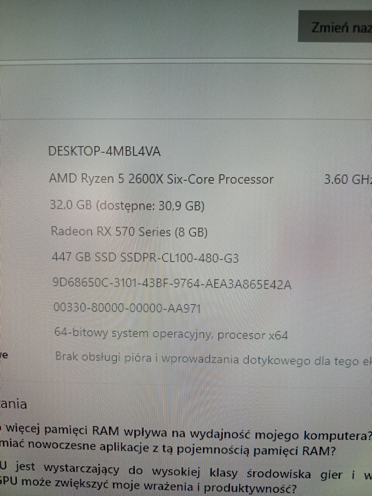 Komputer Ryzen 5 2600x