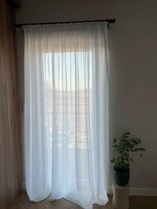 Firany na taśmie białe 2 sztuki