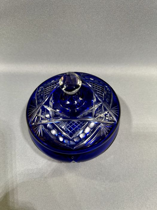 Przedwojenna kobaltowa cukiernica huta jozefina