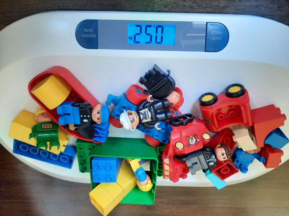 Lego duplo mix 0,5kg, duplo strażak, ludzik, auto