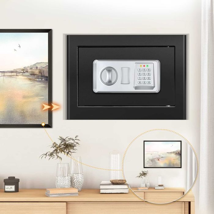 Sejf Ognioodporny 22l Z Alarmem Torbą Wodoodporną Sejf Ścienny Mejasg