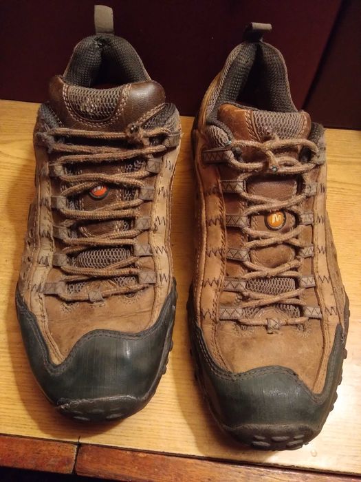 Мужские кожаные  трекинговые кроссовки  merrell / осень-весна