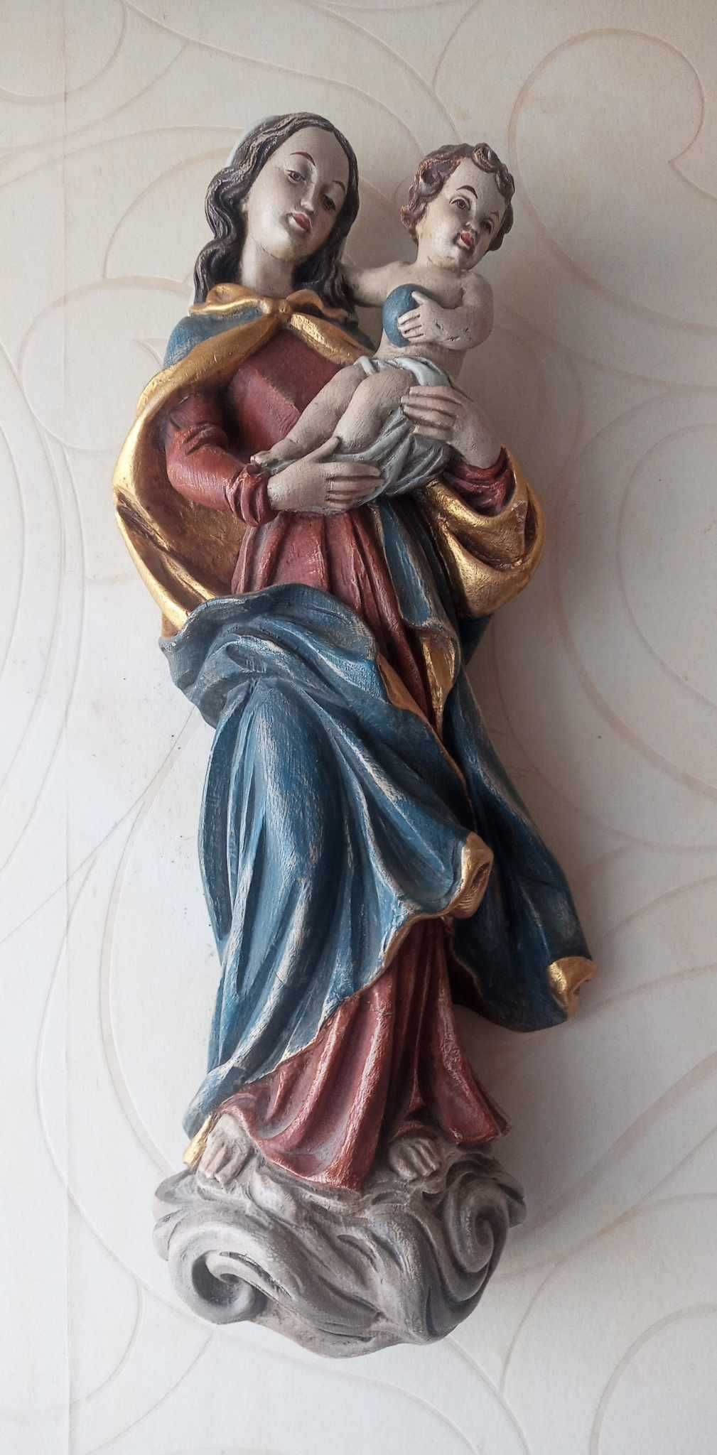 Stara figura Madonna z dzieciątkiem, 56 cm.