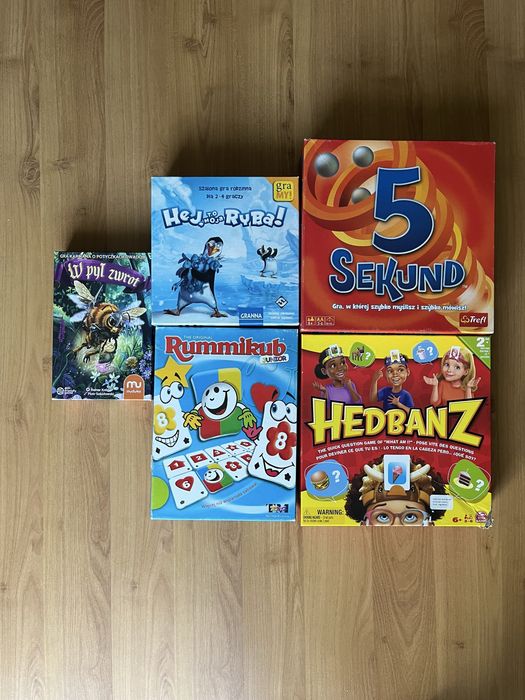 Zestaw - 5 sekund, Hej to moja ryba, Hedbanz, W pył zwrot, Rummikub jr