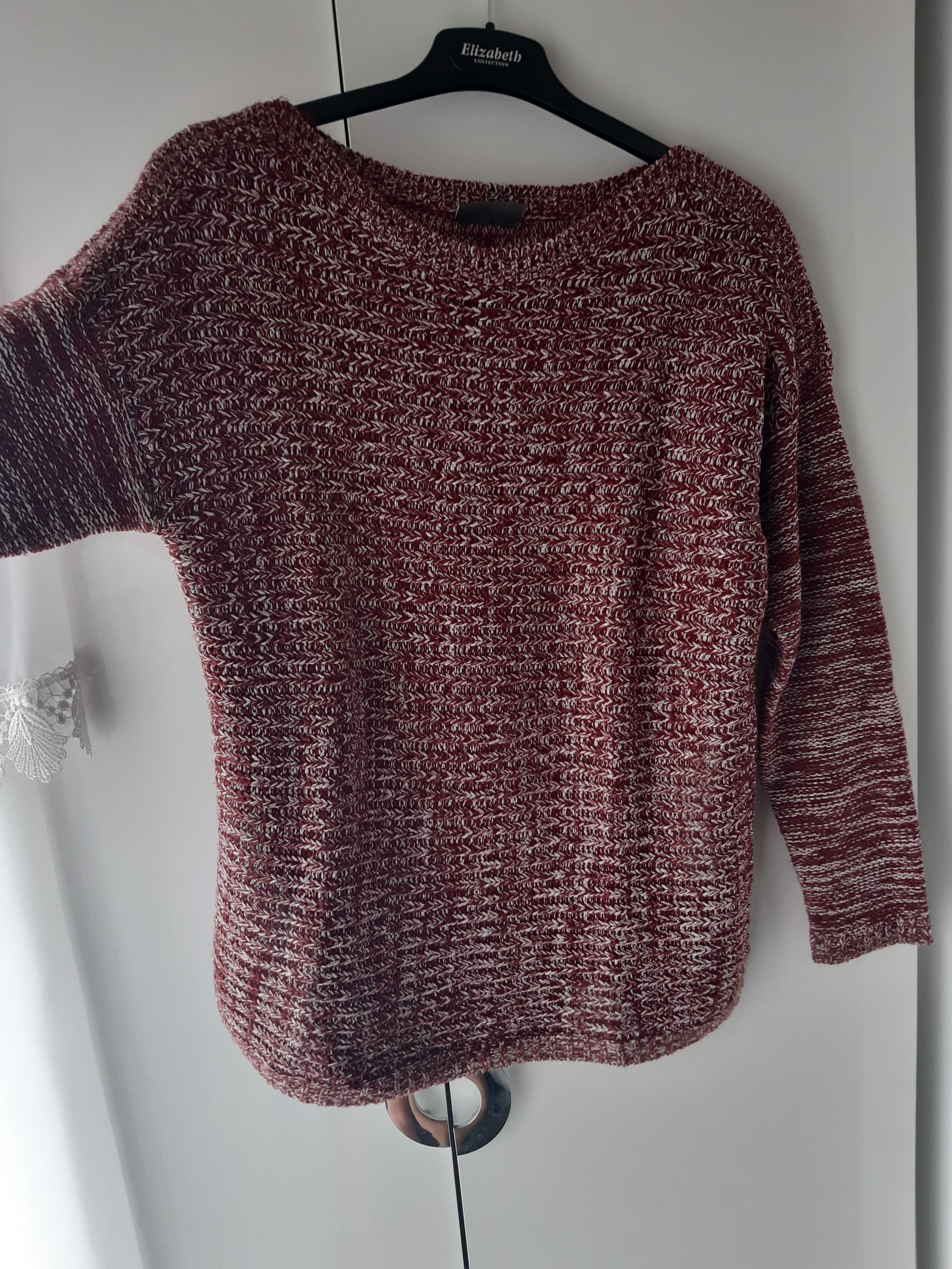 Sweter C&A Yessica burgundowy biały (M-XL)