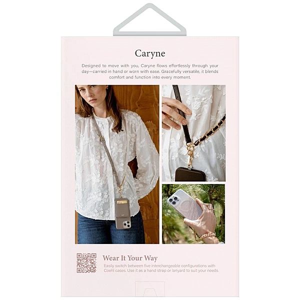 Smycz do telefonu UNIQ Coehl Caryne 3w1 z portfelem na karty - czarna