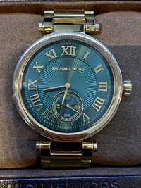 Oryginalny damski zegarek Michael Kors złoty z zieloną tarczą