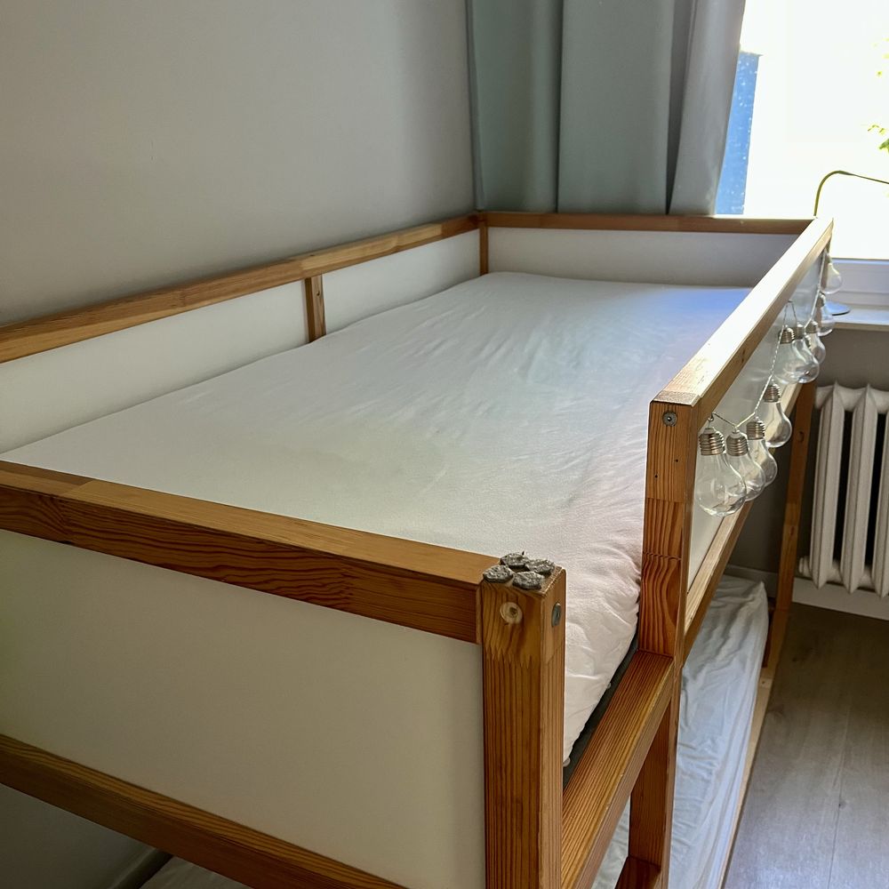 Łóżko drewniane ikea kura