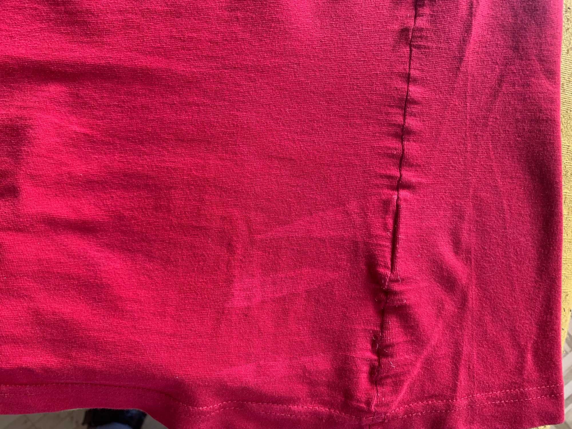 Burgundowa bluzeczka T-shirt Active bawełna krótki rękaw roz. M 38