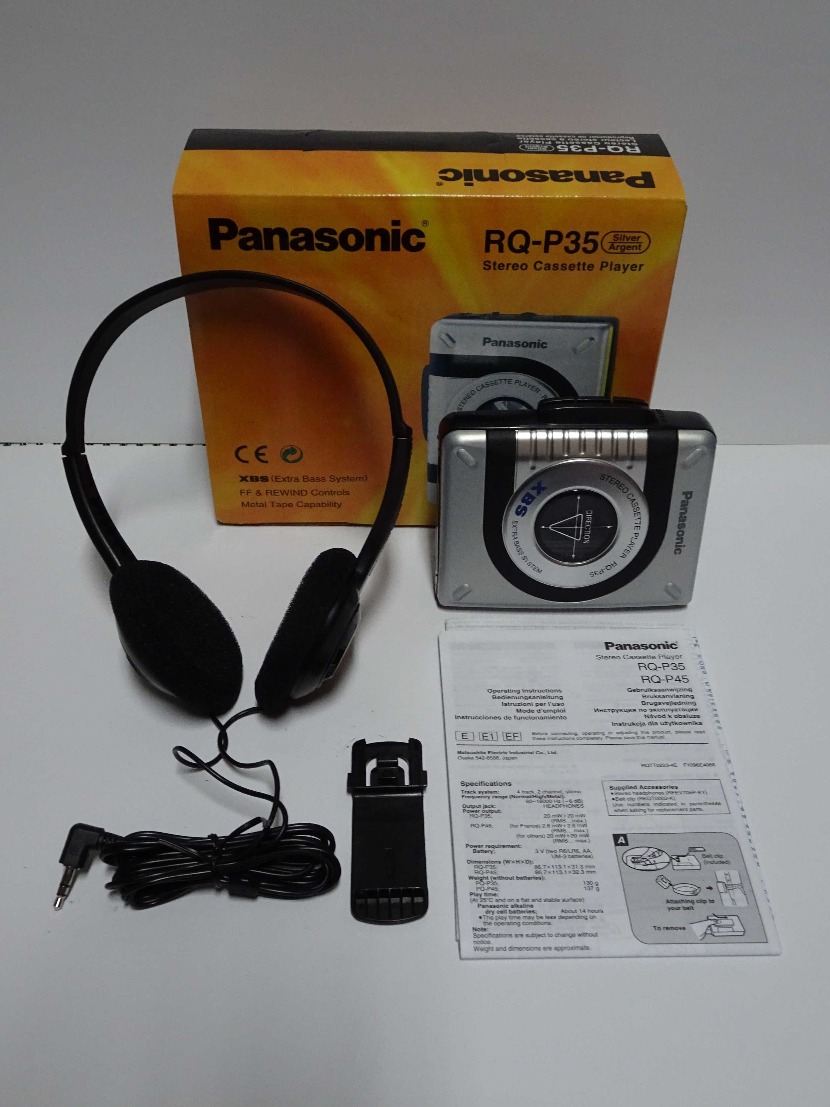 NOWY Walkman PANASONIC RQ-P35(SR) Odtwarzacz Kasetowy - 1997r.- OKAZJA