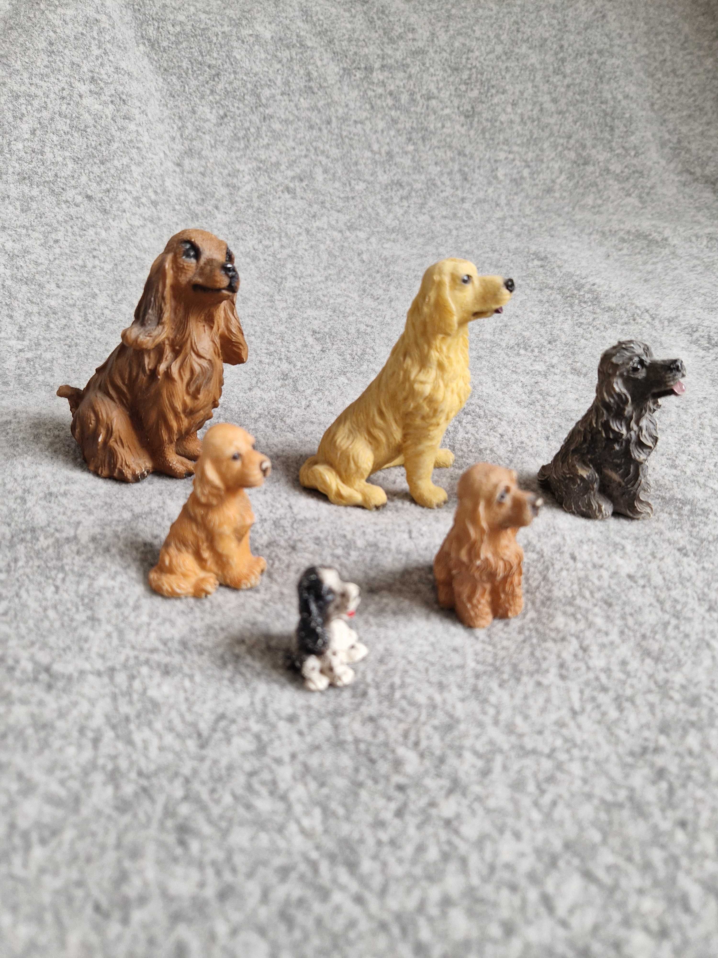 Figurki pieski golden retriver cocker spaniel