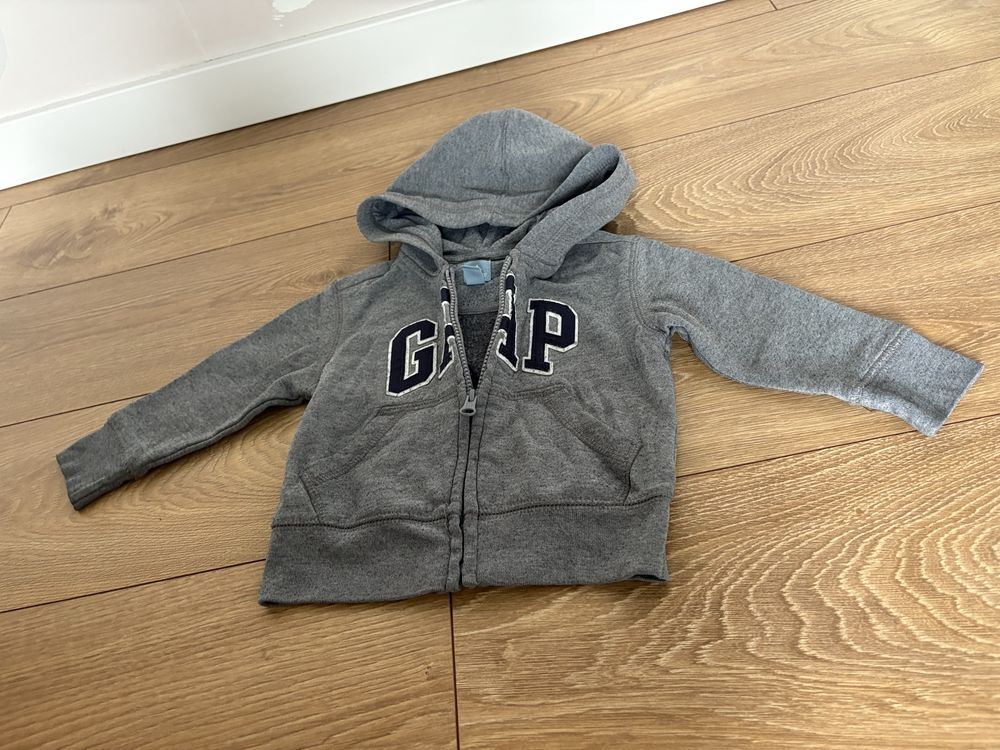 Bluza GAP  grafitowa szara 18-24 86/92 z kapturem na zamek