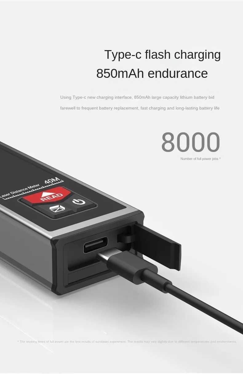 Лазерный дальномер SNDWAY SW-B40 рулетка 40 метров аккумулятор USB C